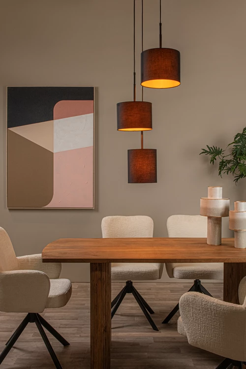 Lucide MAYA - Pendelleuchten - Ø 46 cm - 3xE27 - Schwarz - Atmosphäre 1